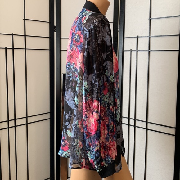 New NWT LAUREN CONRAD sheer blouse shirt L - Picture 4 of 6